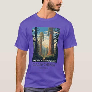 A Vintage Travel Illustration of Sequoia National  T-Shirt