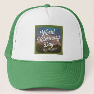A vintage typography World Veterinary day Hat 