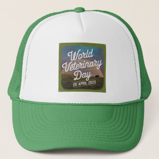 A vintage typography World Veterinary day Hat
