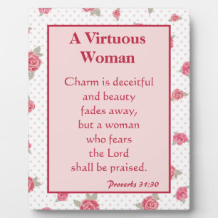 A Virtuous Woman Beautiful Floral Plaque