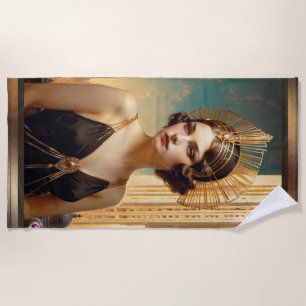 A Vision Of Art Deco Elegance AI Art by Xzendor7 Beach Towel