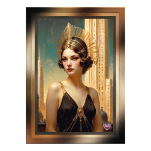 A Vision Of Art Deco Elegance AI Art by Xzendor7 Photo Print