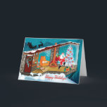 A Visit From Santa Christmas Cards<br><div class="desc">A Visit From Santa Christmas Cards feature a cool mid-century modern house getting a midnight visit from old Saint Nick. Remember your friends, family associates with our Retro Christmas Cards! Customise the greeting inside, add a photo or logo, and sign in your choice of font. The perfect way to spread the...</div>
