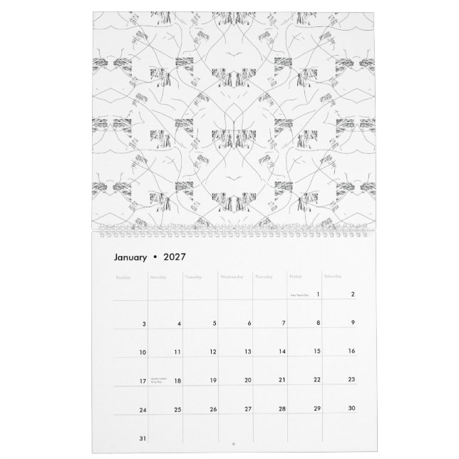 A visually appealing design showcasing a mix of wh calendar (Jan 2027)