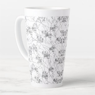 A visually appealing design showcasing a mix of wh latte mug