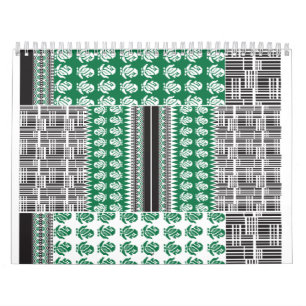 A visually appealing green and black pattern, acce calendar