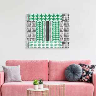 A visually appealing green and black pattern, acce canvas print