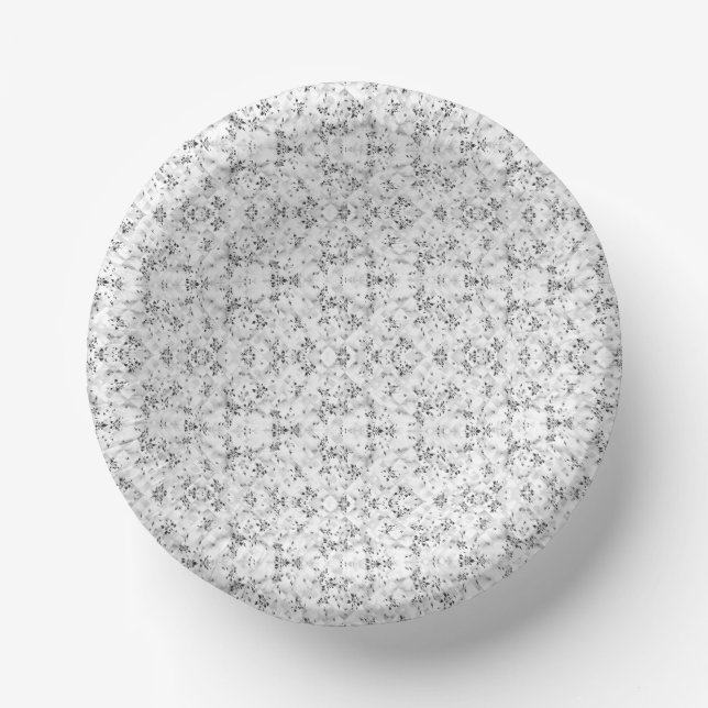 A visually striking white and black patterned wall paper plate (Front)