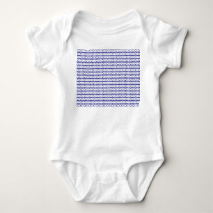 A vivid blue sky with scattered white clouds. baby bodysuit