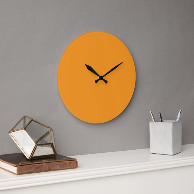 A vivid orange square surrounded by a white border large clock (Office)