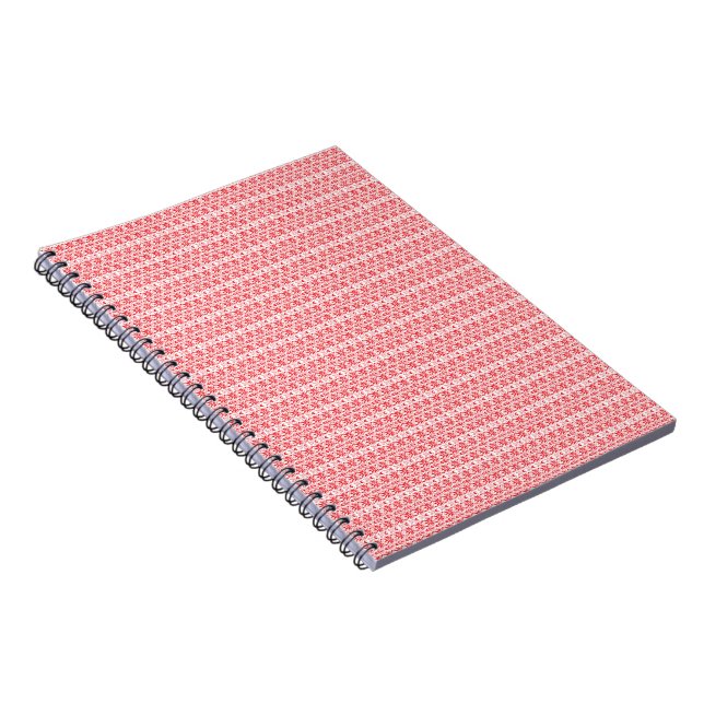 A vivid red and orange abstract design with swirli notebook (Right Side)