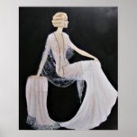 A Vntage Showgirl Poster<br><div class="desc">Original acrylic painting of a vintage showgirl from the art deco era by Dian... ... ... .Beautiful and alluring lady perfectly posed, dressed in a white costume makes for a lovely accent to add to your home, perhaps in your boudoir, powder room of anywhere you wish to place it. A...</div>