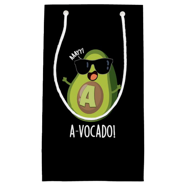 A-vocado Funny Avocado Pun Dark BG Small Gift Bag (Front)