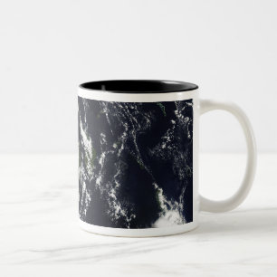 A volcanic plume from the Rabaul caldera Two-Tone Coffee Mug