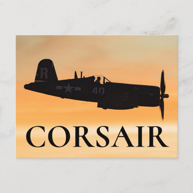 A Vought F4U Corsair Fighter Postcard (Front)
