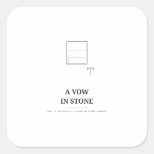A Vow in Stone — Stoic Pledge Sticker