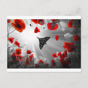 A Vulcan Poppy red Postcard
