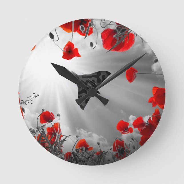 A Vulcan Poppy red Round Clock (Front)