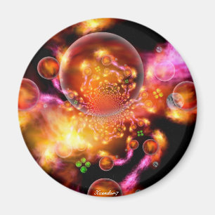 A Wacky Inter-Dimensional Nursery Round Magnet