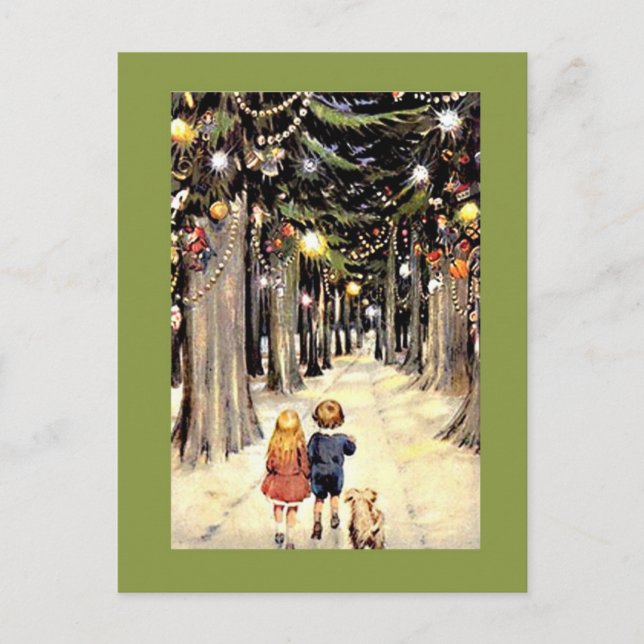 A Walk Down Christmas Memory Lane Holiday Postcard (Front)