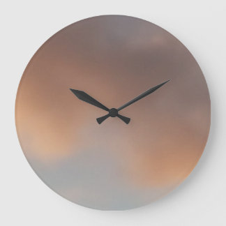 A walk in the clouds 5 Pink clouds in a blue sky, Large Clock
