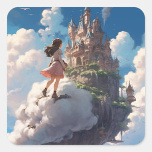 A walk in the clouds square sticker