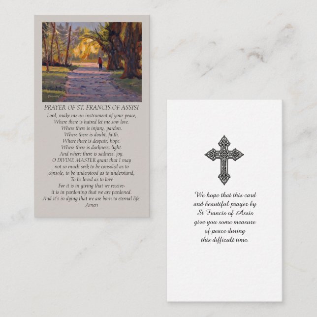  A Walk Into the Light St. Francis Memorial Card (Front/Back)