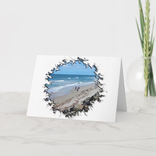 A Walk on the Beach Birthday Card (Front)