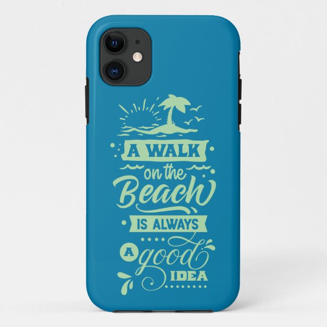 A Walk on the Beach Ocean Lovers Palm Tree Case-Mate iPhone Case (Back)