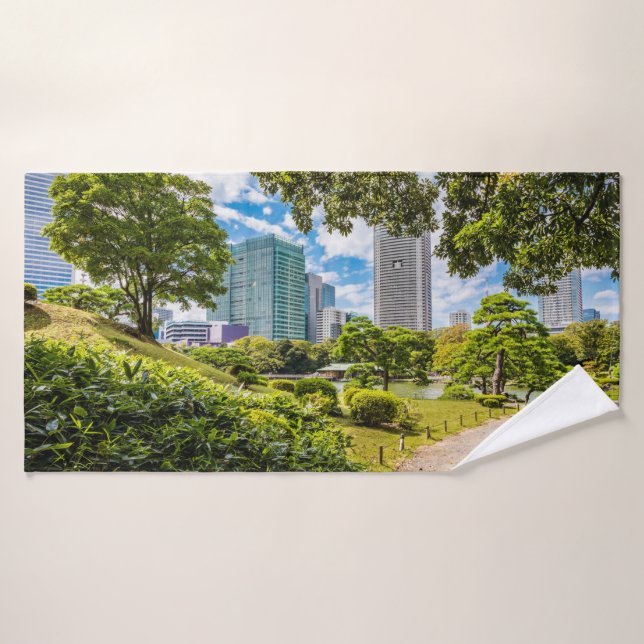 A walk through Hama Rikyu gardens, Tokyo Bath Towel Set (Bath Towel)