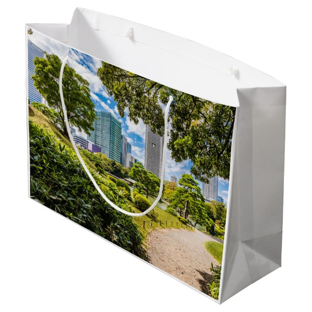 A walk through Hama Rikyu gardens, Tokyo Large Gift Bag (Back Angled)