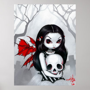 A Walk through the Cemetery ART PRINT gothic fairy