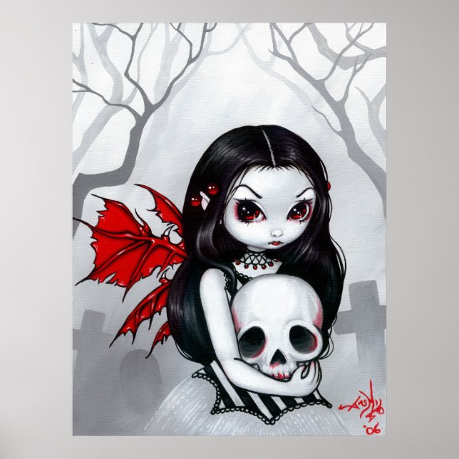 A Walk through the Cemetery ART PRINT gothic fairy (Front)