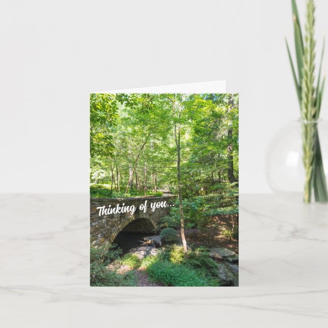 A Walkway Bridge Through Woodlands Thinking U Card (Front)