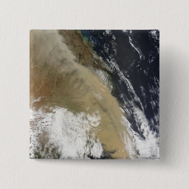 A wall of dust stretched from northern Queensla 15 Cm Square Badge (Front)