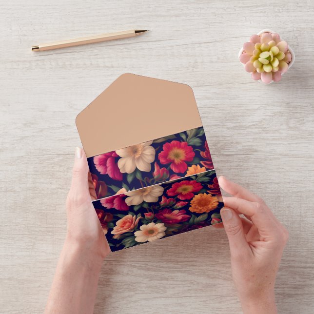 A wallpaper with a floral pattern  all in one invitation (Video)