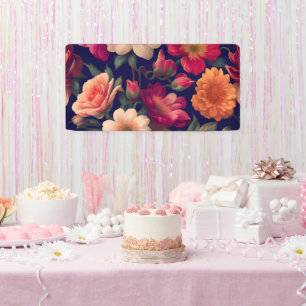 A wallpaper with a floral pattern  banner