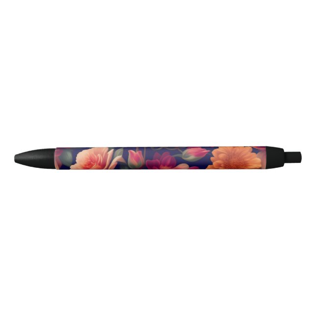 A wallpaper with a floral pattern  black ink pen (Front)