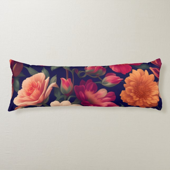 A wallpaper with a floral pattern  body cushion (Front)