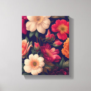 A wallpaper with a floral pattern canvas print