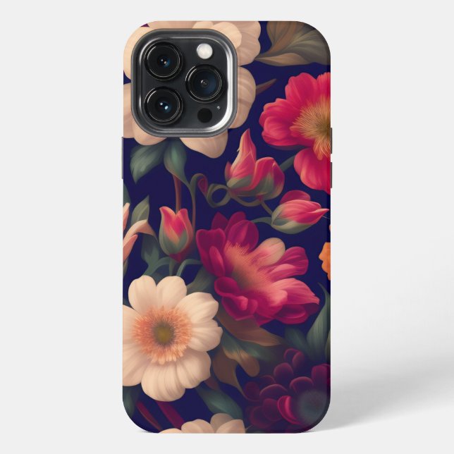 A wallpaper with a floral pattern  iPhone case (Back)