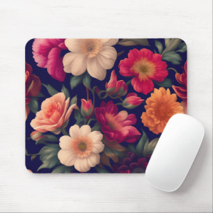 A wallpaper with a floral pattern  mouse mat