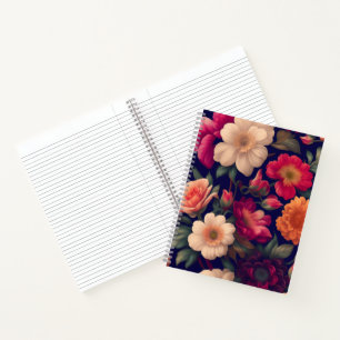 A wallpaper with a floral pattern  notebook