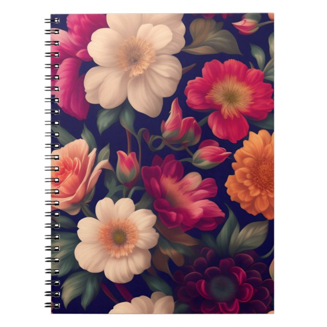A wallpaper with a floral pattern  notebook (Front)