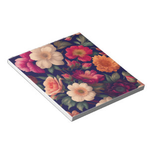 A wallpaper with a floral pattern notepad