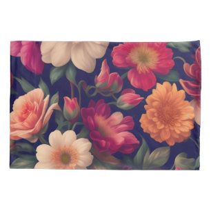 A wallpaper with a floral pattern  pillowcase