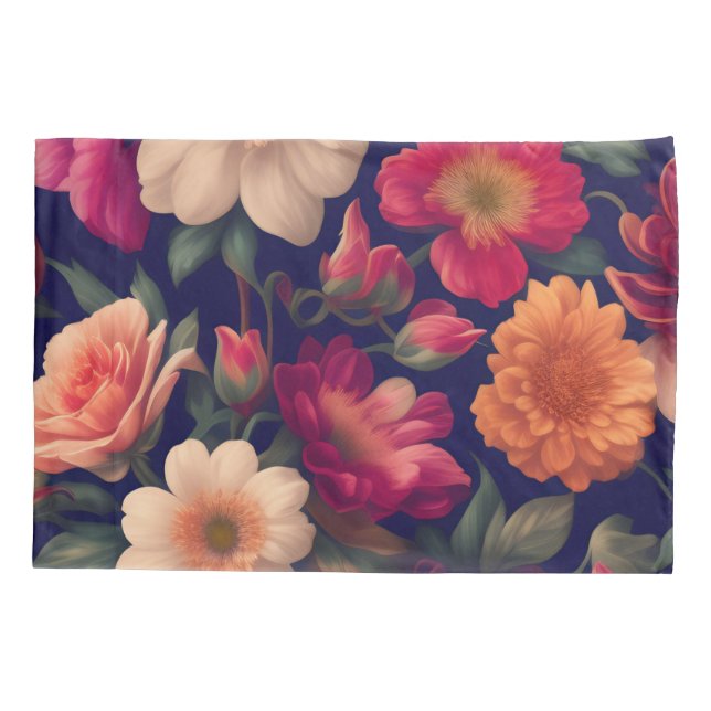 A wallpaper with a floral pattern  pillowcase (Back)