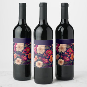 A wallpaper with a floral pattern  wine label