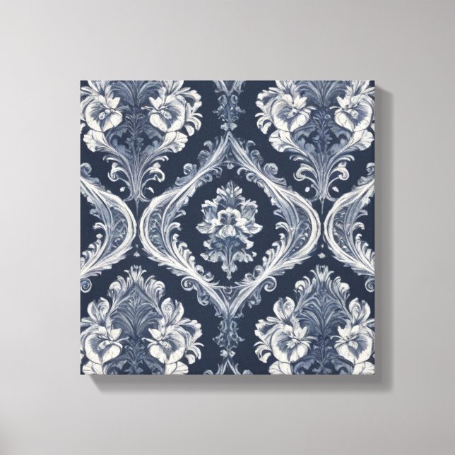 a wallpaper with floral designs canvas print (Front)