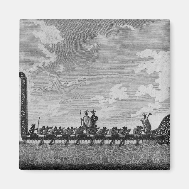 A War Canoe of New Zealand Magnet (Front)
